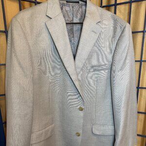 Chaps Gray Sport Coat Blazer Mens 46R Classic Two Button Jacket